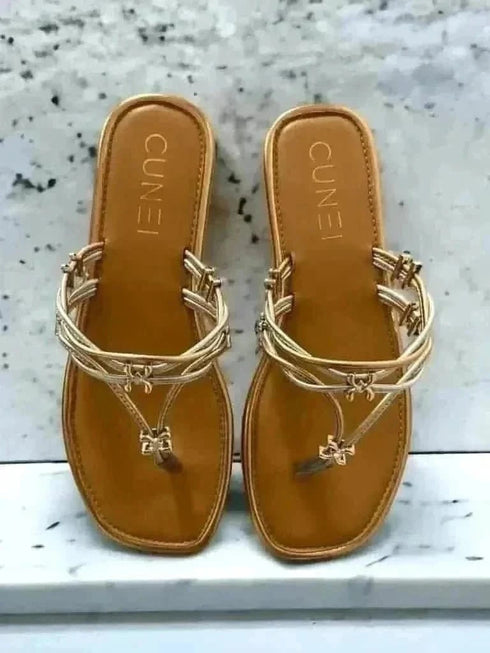 Womens Golden Silver Metallic Flats